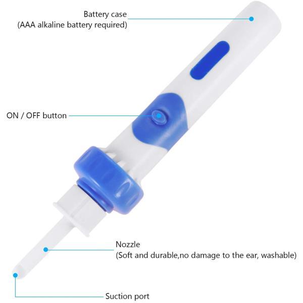 a blue and white electric ear cleaner