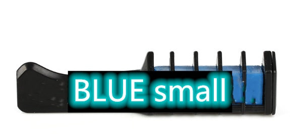 a close-up of a blue device
