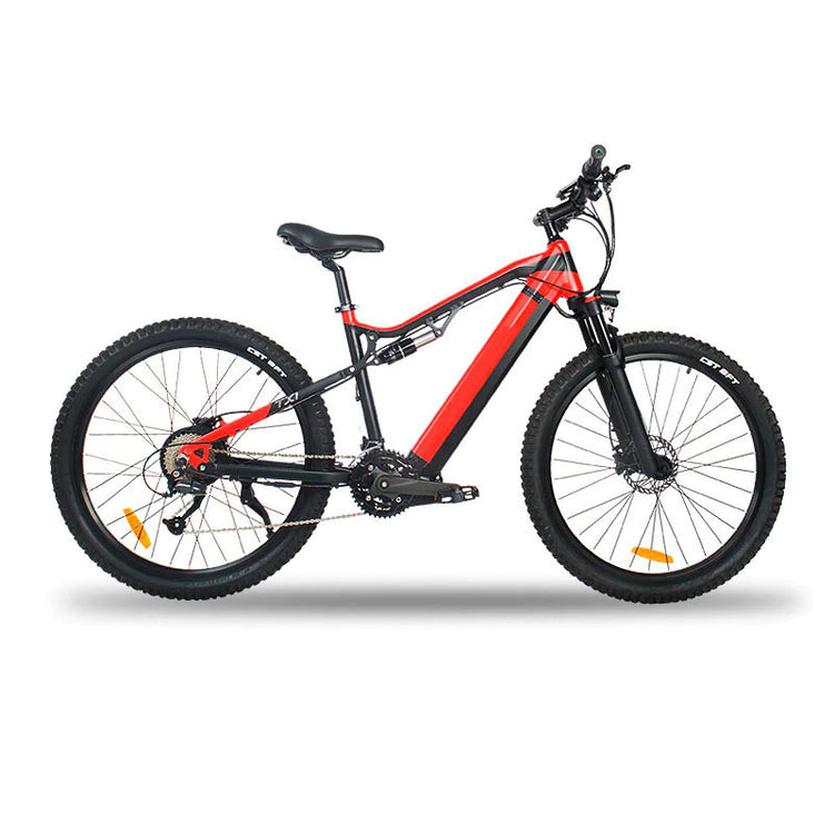 a red and black bike