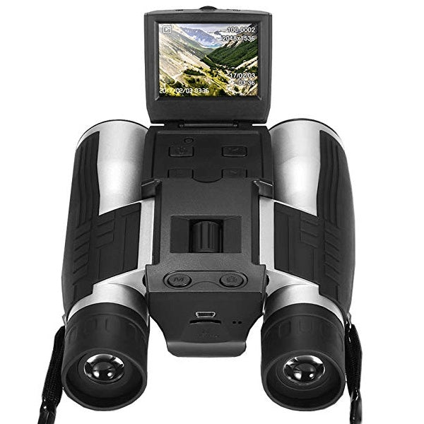 a binoculars with a screen