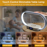 Touch-Control Bedside Lamp with Clock and Wireless Charging