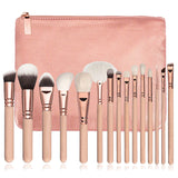 15-Piece Makeup Brush Set with Carrying Bag