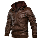 Men's Faux Leather Lapel Jacket