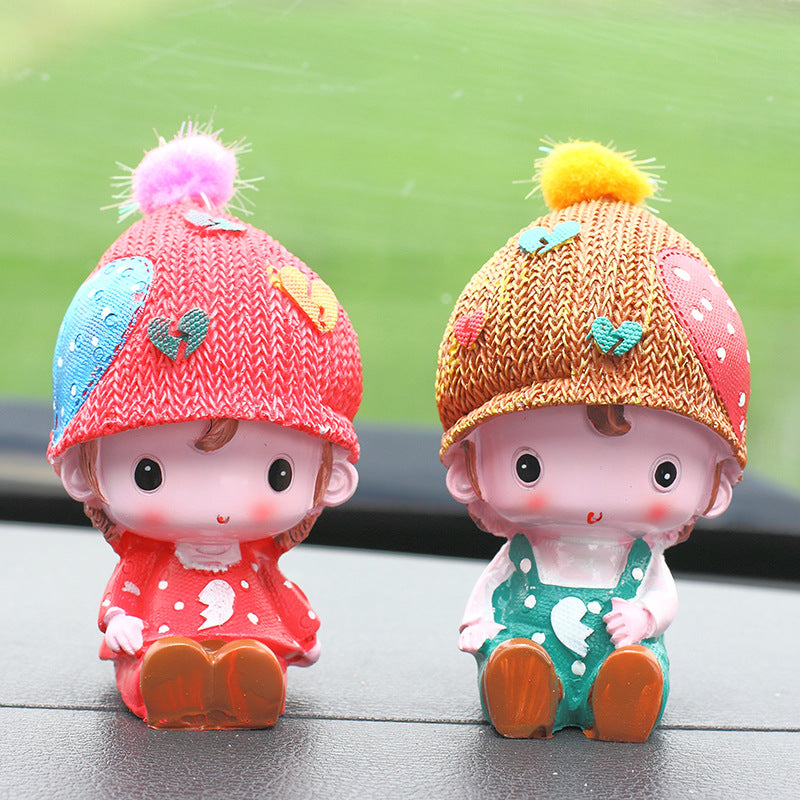 Cartoon Creative Car Small Ornaments Backpack Cowboy