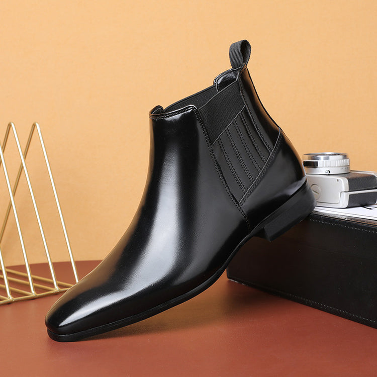 a black boot on a box