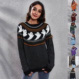 Women's Ghost-Print Knit Pullover Sweater