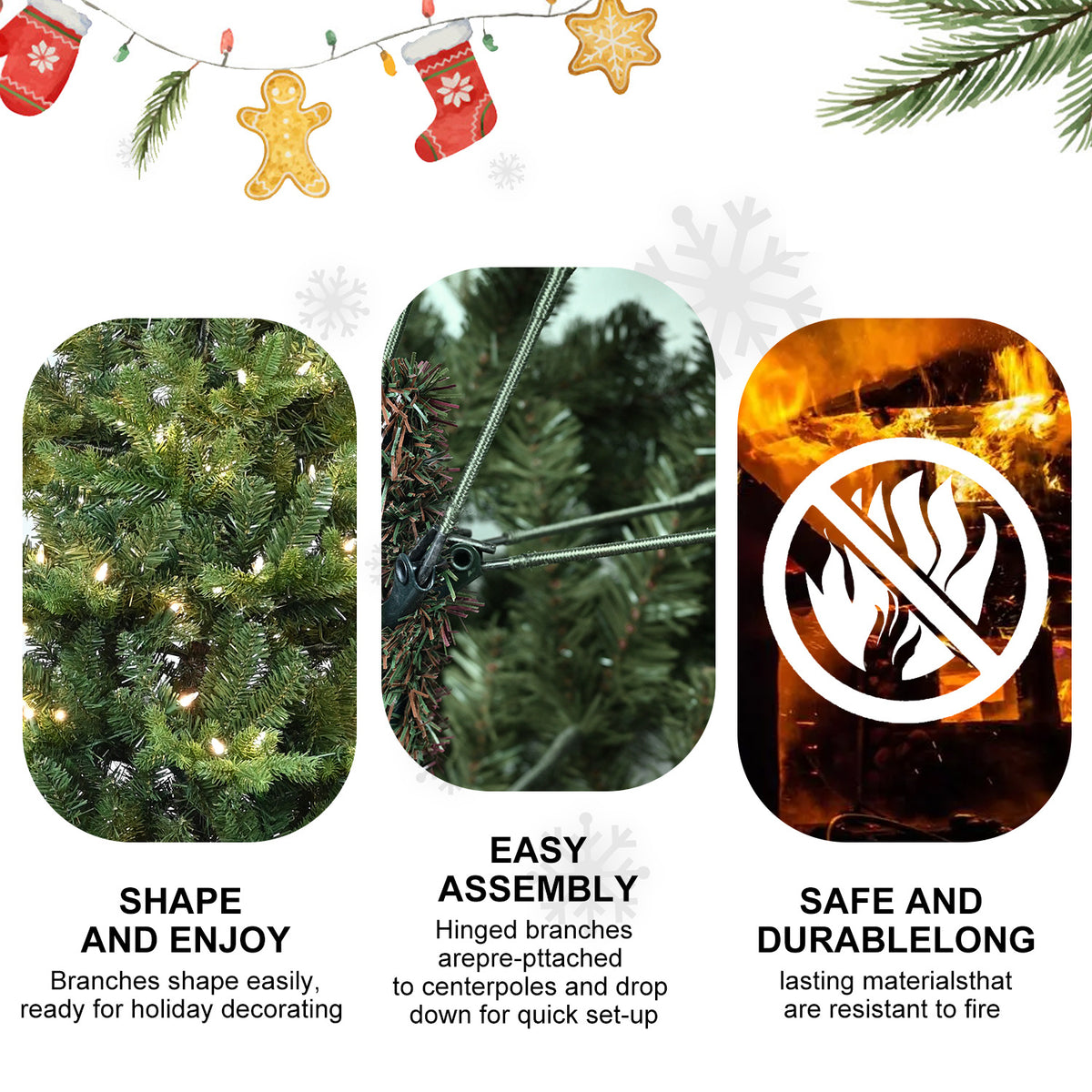 a group of christmas trees