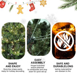 Green Artificial Christmas Tree with Built-In Lights