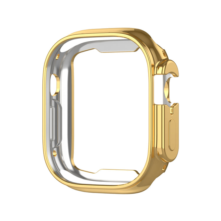 a gold and silver case for a smart watch