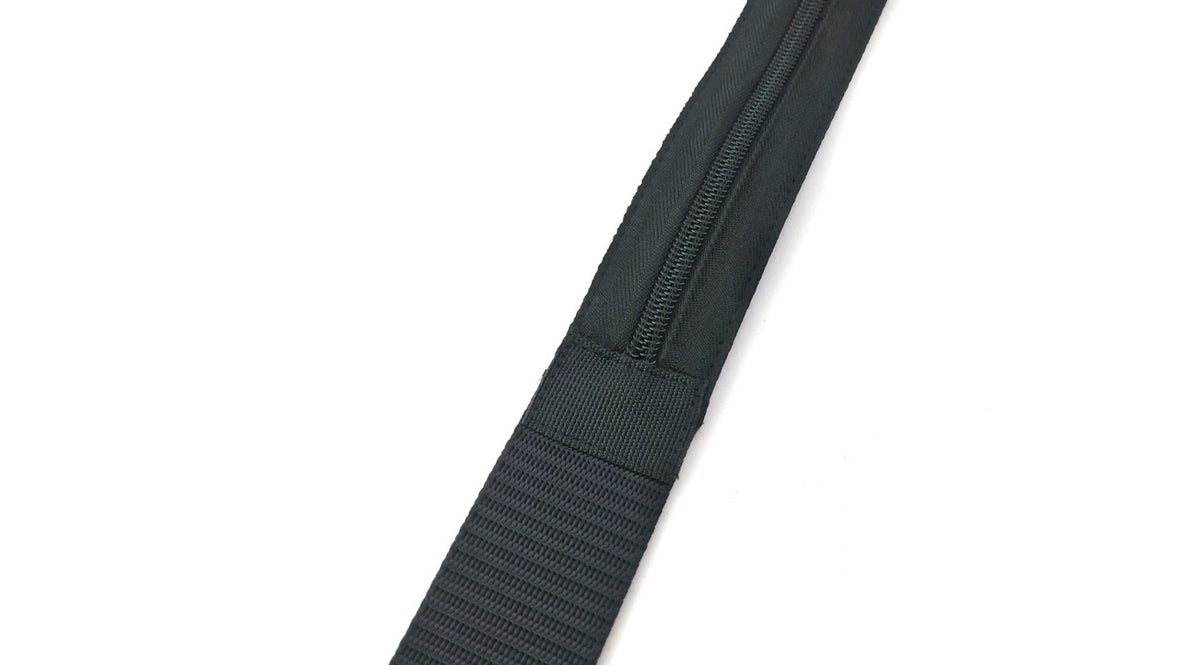 a black zipper on a white background