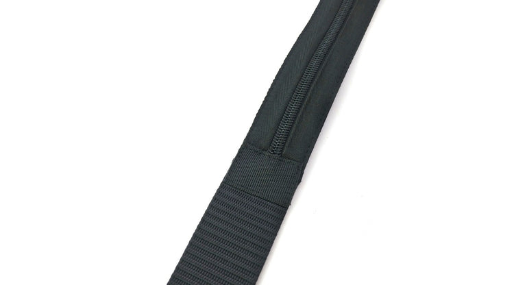 a black zipper on a white background