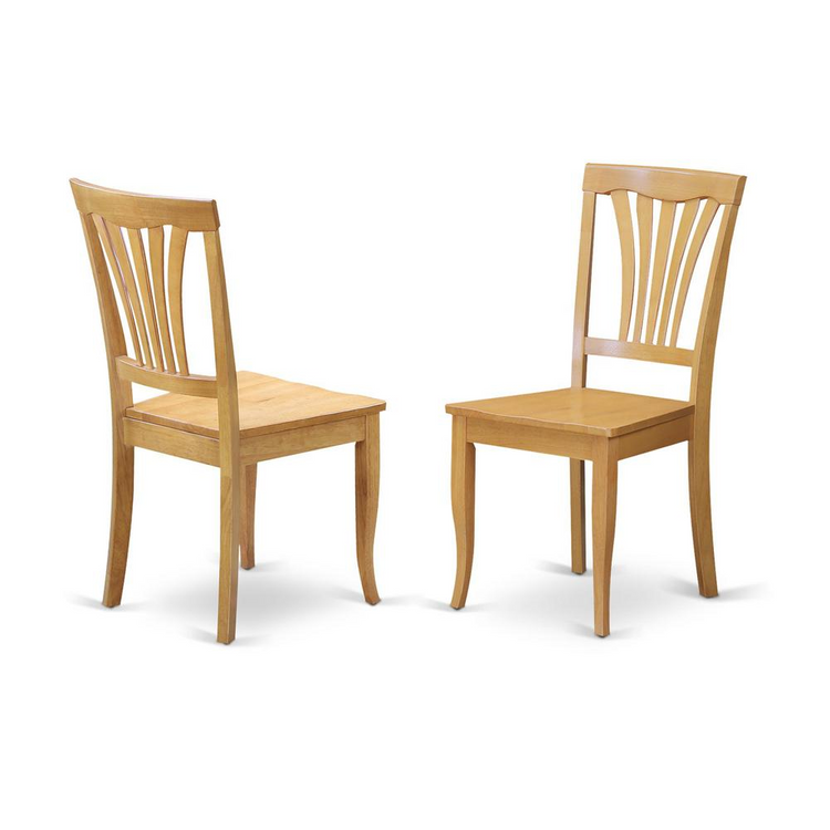 a pair of wooden chairs