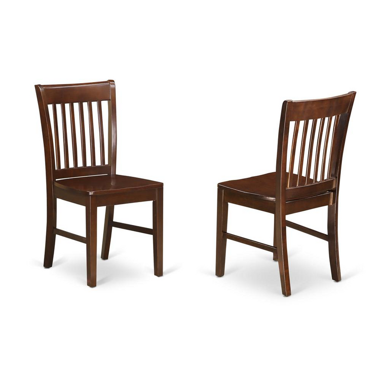 a pair of wooden chairs