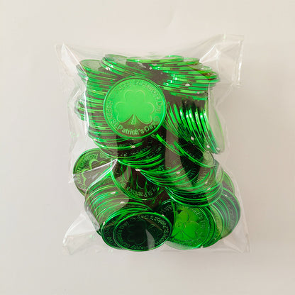 Saint Patrick Irish Day Lucky Coin Clover Coin Prop Decoration
