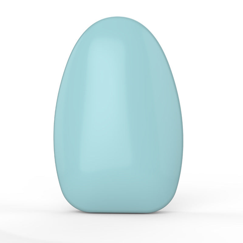 a blue oval object on a white background