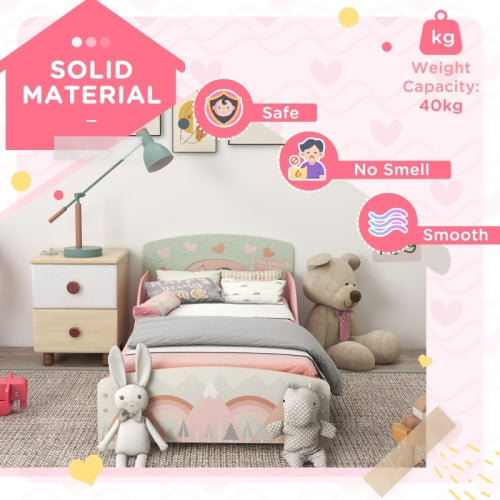 ZONEKIZ Toddler Bed Frame, Kids Bedroom Furniture For Ages 3-6 Years