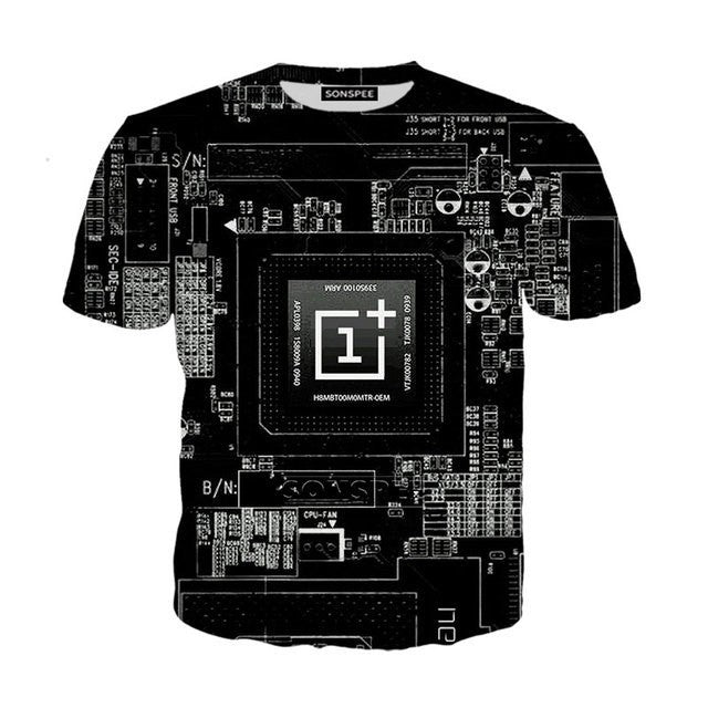 Mechanical Motherboard 3D Digital Printing Men's New Short Sleeve