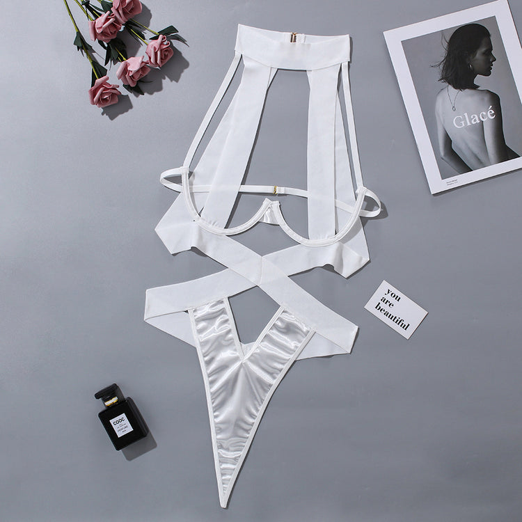 a white lingerie and flowers