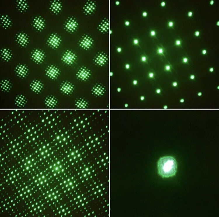 a collage of green lights