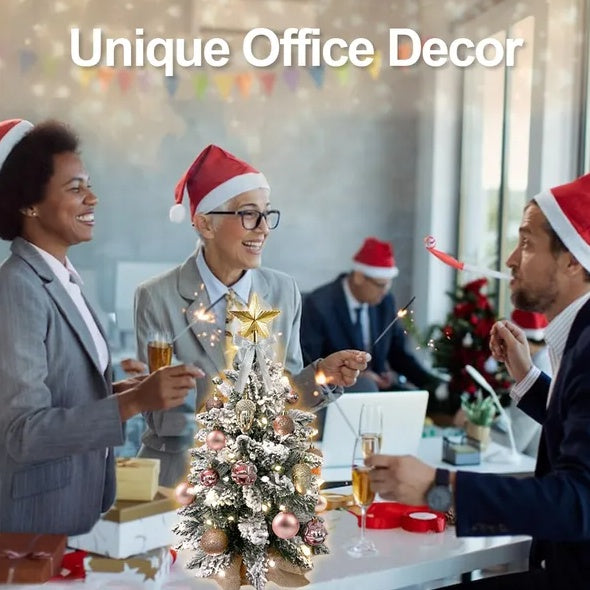 a group of people in santa hats