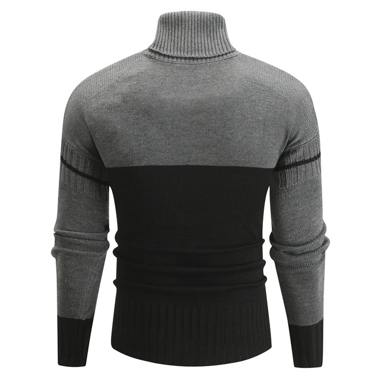 a grey and black sweater