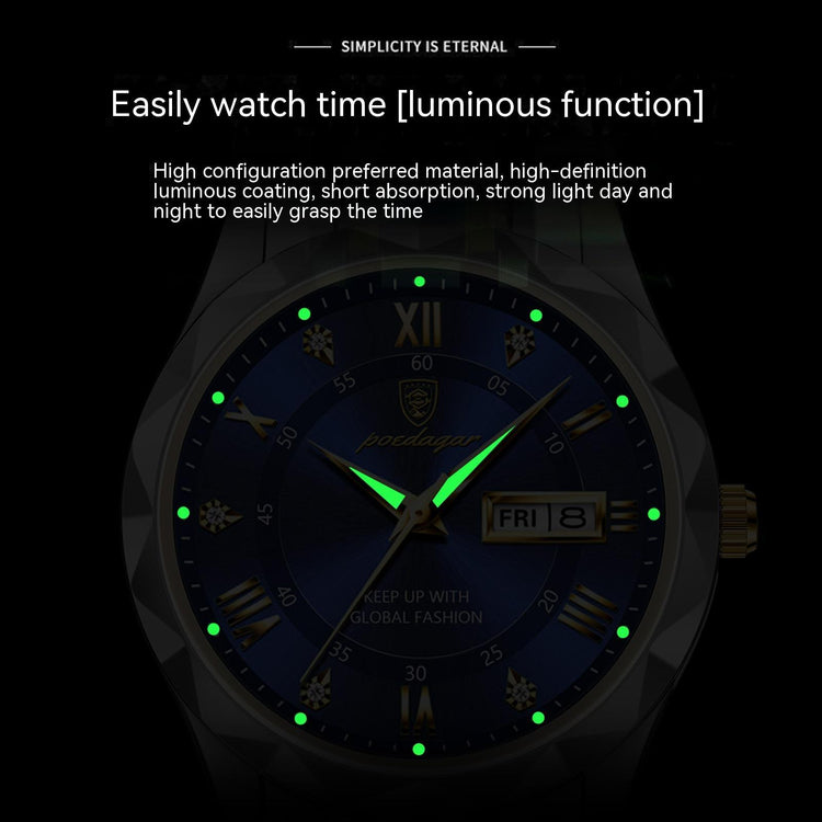 a watch with green lights