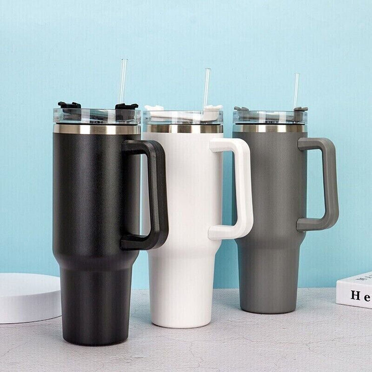 a group of cups with straws