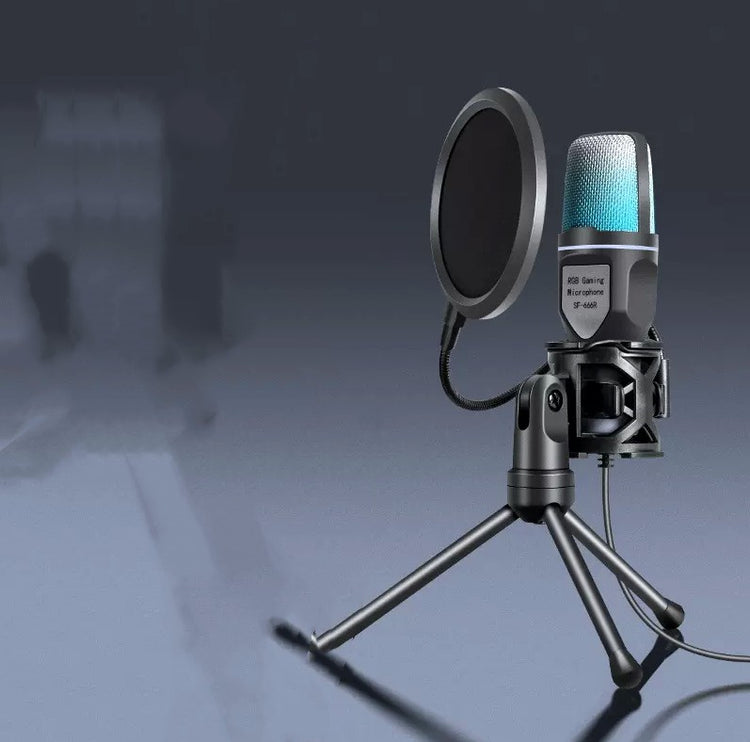a microphone on a stand