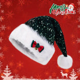 Sequined Bow Plush Christmas Hat