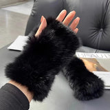 Women's Rex Rabbit-Fur Winter Gloves