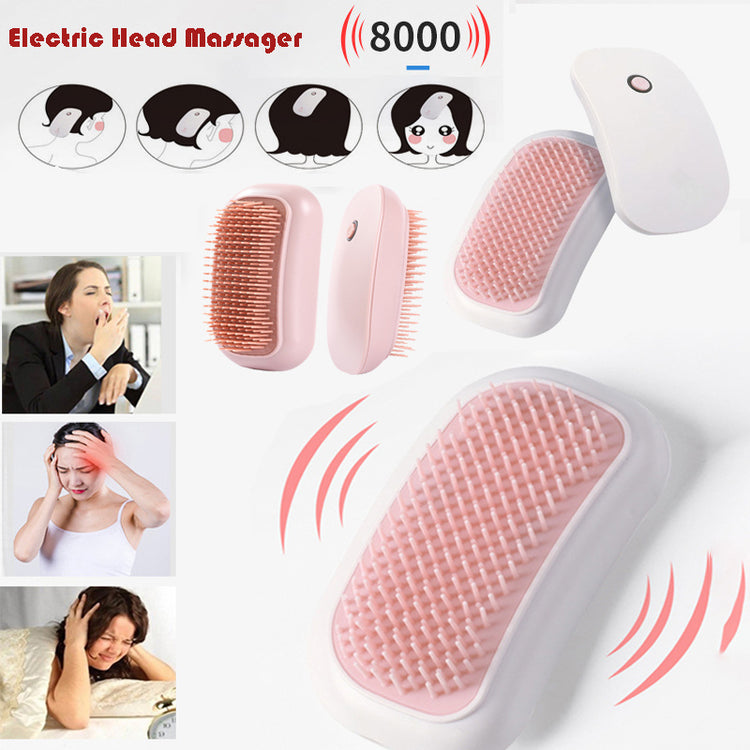a collage of images of a woman with a massager