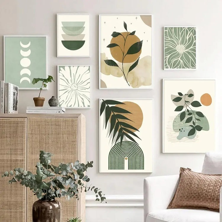 a wall with art on it