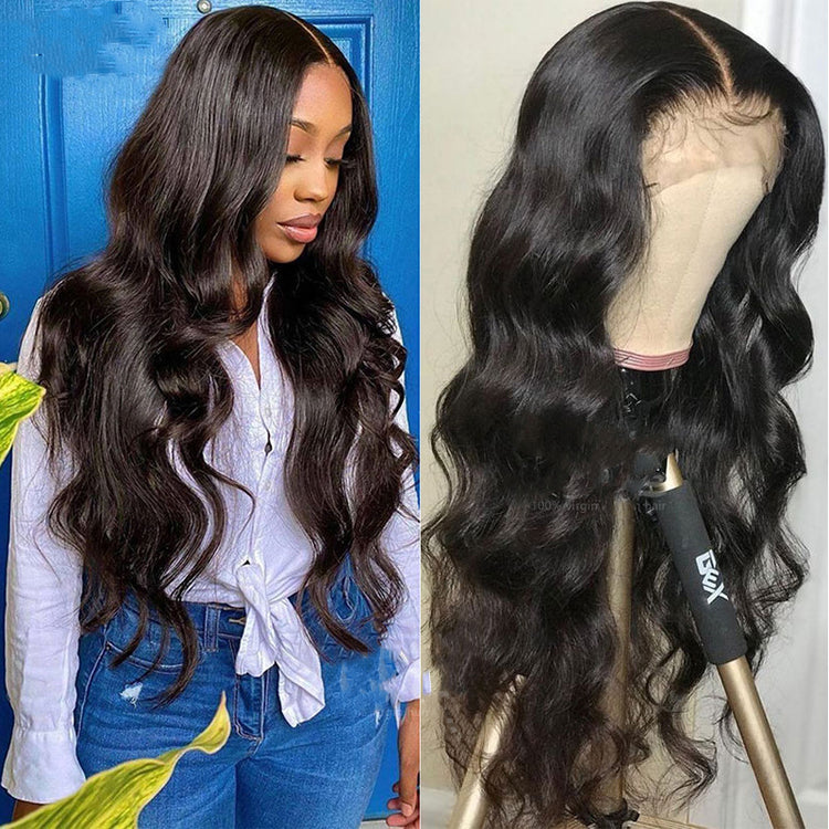 a woman with long hair