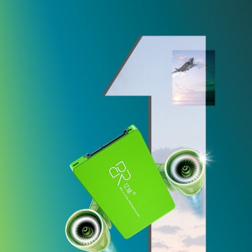 a green box with two engines flying in the air