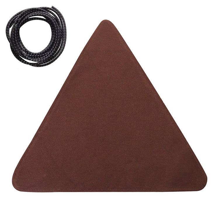 a triangle shaped object with a black rope
