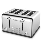 Geek Chef 4-Slice Stainless Steel Toaster with Dual Controls