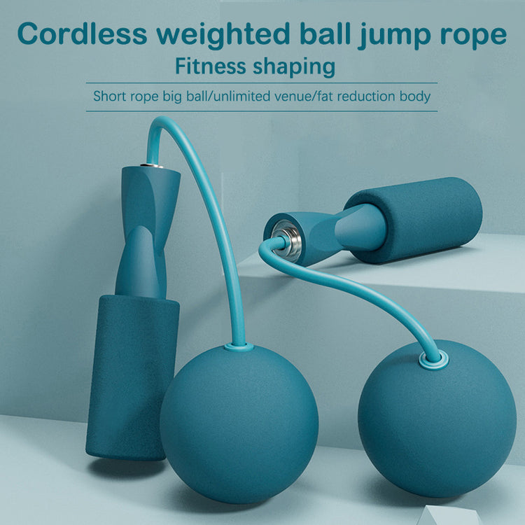 a group of blue balls with a jump rope