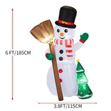 6.2-Foot Lighted Inflatable Snowman with Groom Decoration