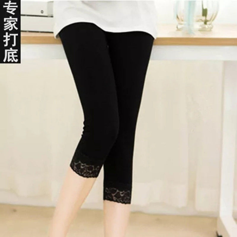 Cotton Pants Summer Thin Women's Security Exposure Pants Bottoming Cropped Pants
