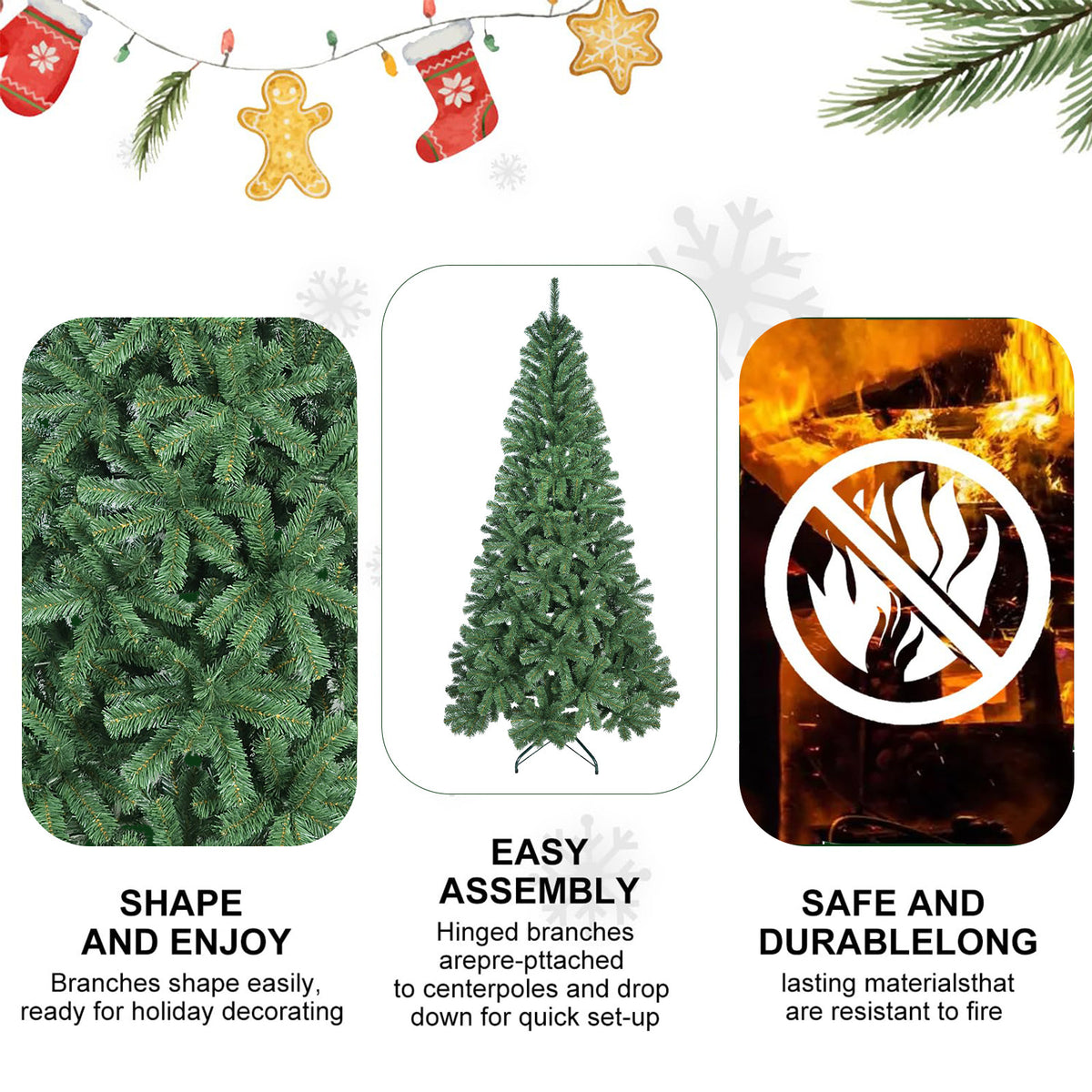a group of christmas trees