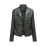 Women's Slim-Fit Faux Leather Motorcycle Jacket