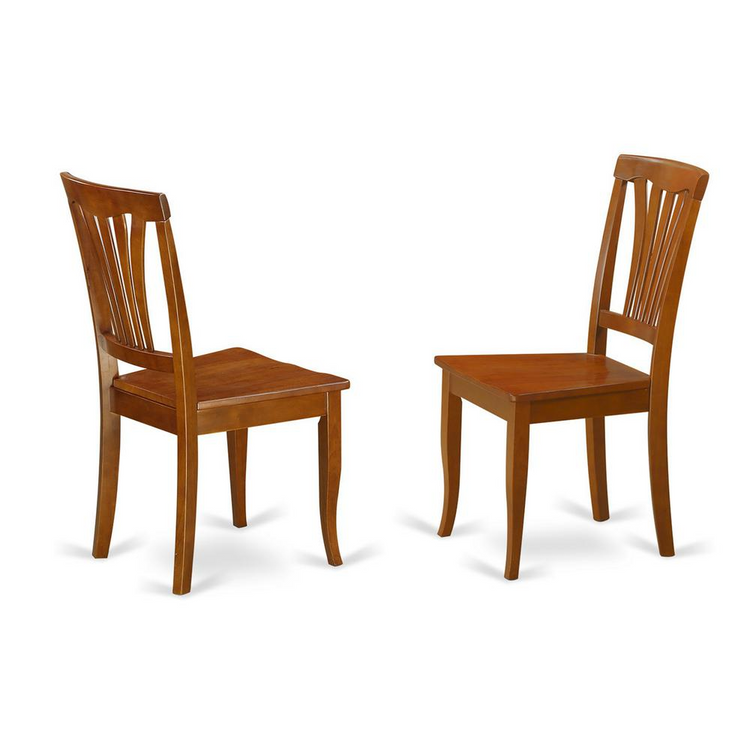 a pair of wooden chairs
