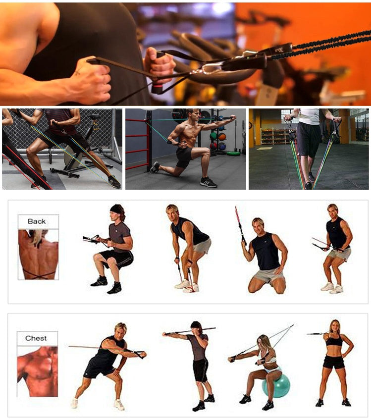 a collage of people working out