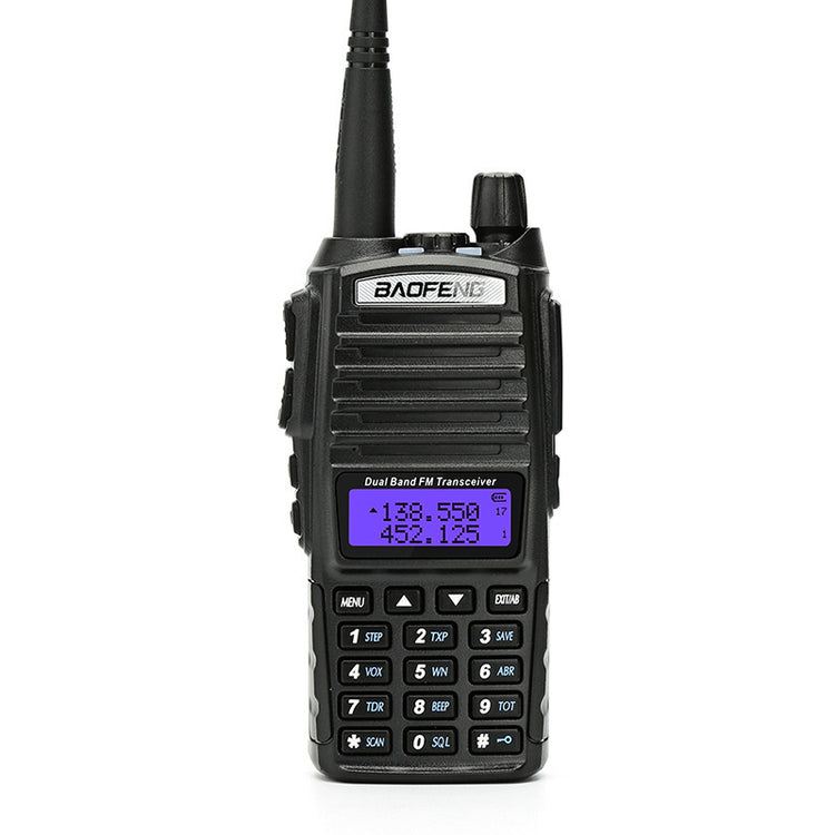 a walkie talkie with a blue screen
