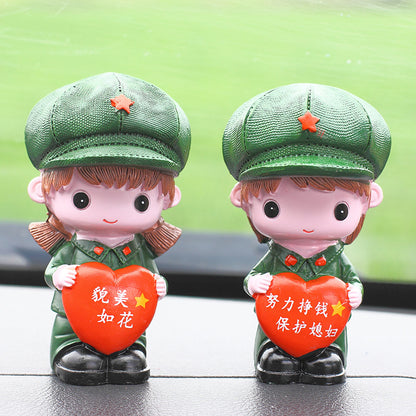 Cartoon Creative Car Small Ornaments Backpack Cowboy