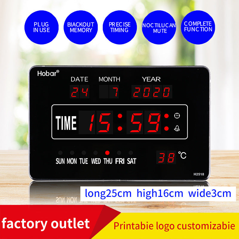 Wall-mounted Electronic Clock With Perpetual Calendar