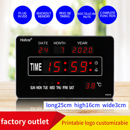 Wall-mounted Electronic Clock With Perpetual Calendar