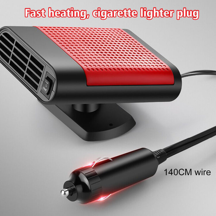 a car heater with a red and black cover