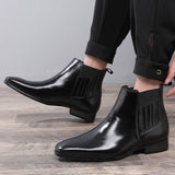 Men's Pointed-Toe Chelsea-Style Dress Boots
