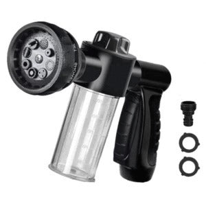 a black nozzle with a clear tube
